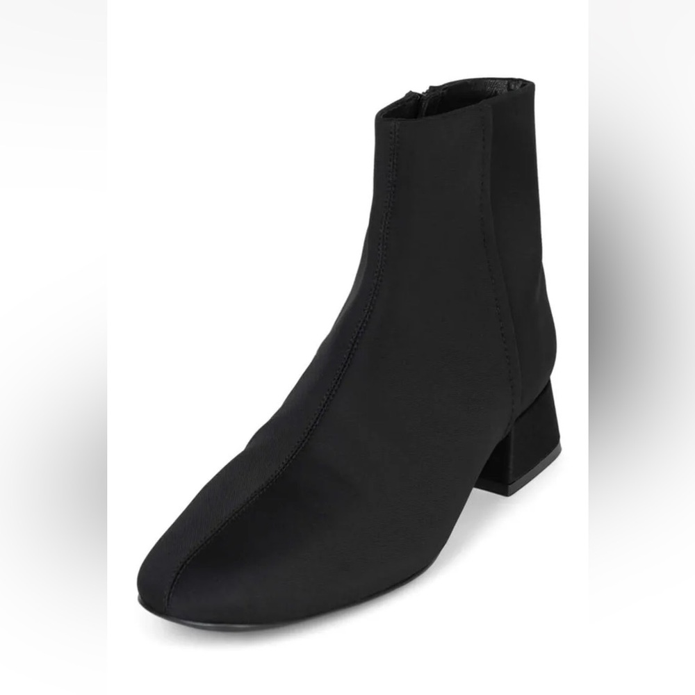Jeffrey Campbell Katlyn Black Neoprene Block Heel Zipper Closure Fashion Boots